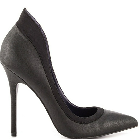 London Trash Shoes - Black leather heels